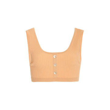 Saros Ribbes-Knit Cropped Top