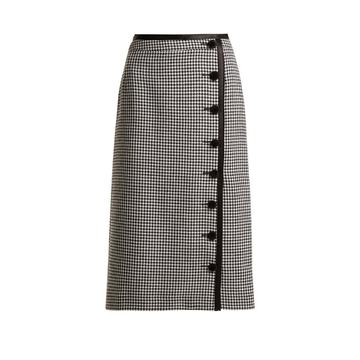 Christofor hound's-tooth wool pencil skirt