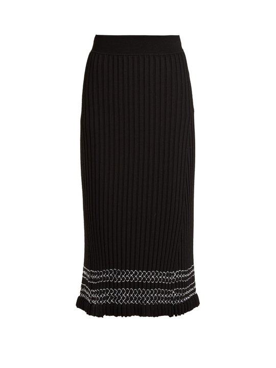 Gwendolyn ribbed-knit midi skirt展示图