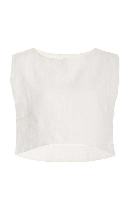 Martina Linen Cropped Top展示图