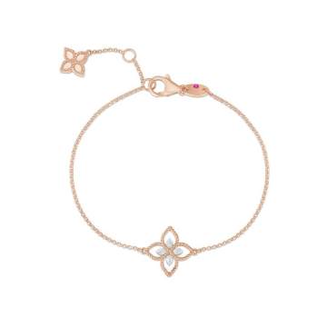 PRINCESS FLOWER 钻石红宝石点缀镂空花卉造型 18K 玫瑰金手链