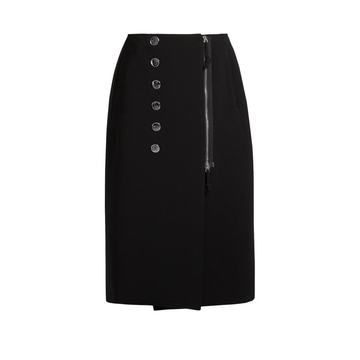 Sorrel button-embellished cady pencil skirt