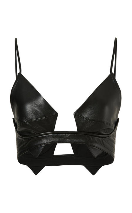 Lavalle Faux-Leather Bra Top展示图