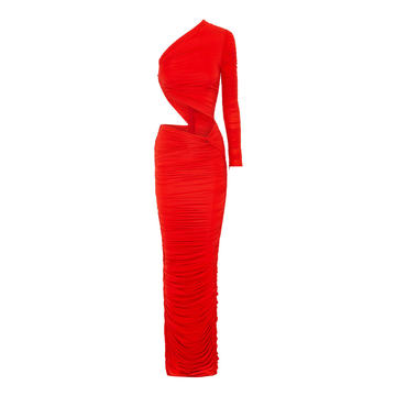 Channing Cutout Ruched Stretch-Jersey Maxi Dress