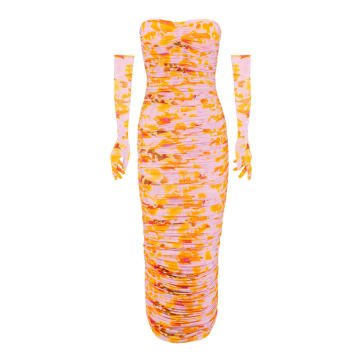 Parton Ruched Tie-Dye Stretch-Jersey Midi Dress