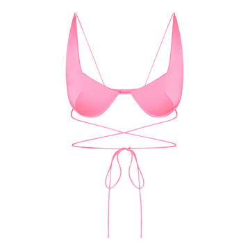 Pierce Criss-Cross Satin-Crepe Bra Top