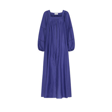 Ladder-Stitched Cotton-Silk Maxi Dress