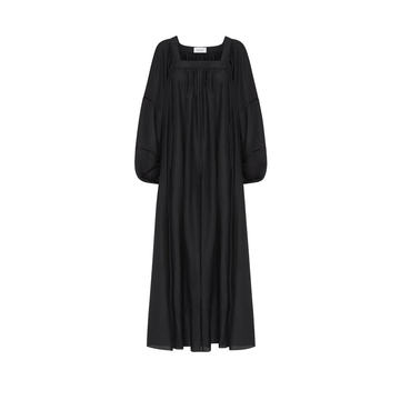 Ladder-Stitched Cotton-Silk Maxi Dress