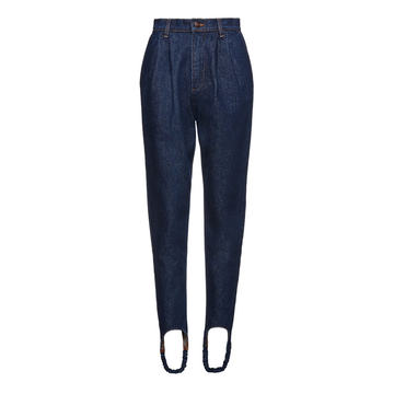 Pleated Stirrup Jeans