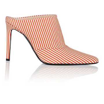 Striped Pointed-Toe Mules