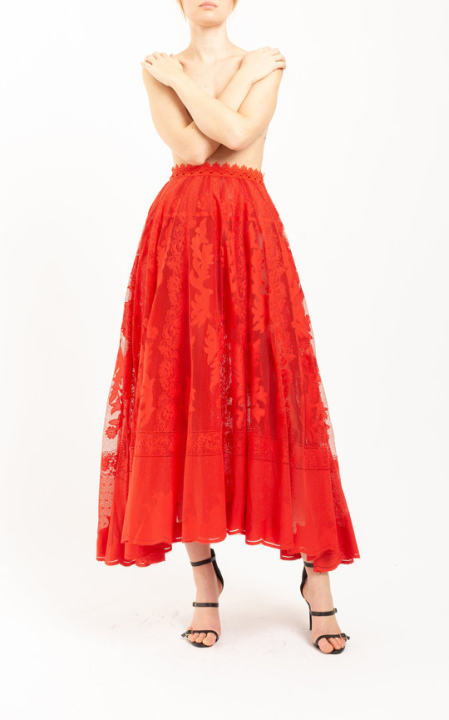 Isabella Lace Midi Skirt展示图
