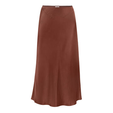 Voleta Stitch-Detail Satin Midi Skirt