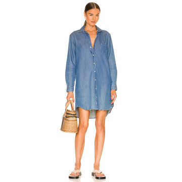 Mary Woven Button Up Dress