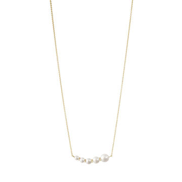 14k Yellow Gold Lune Perle Necklace