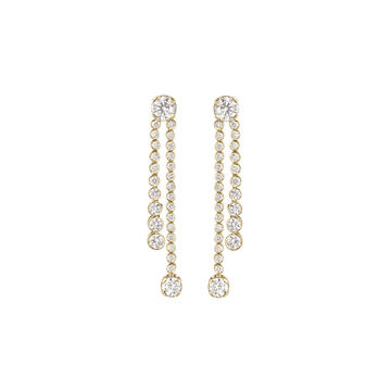 18k Yellow Gold Ruban Diamant Earrings