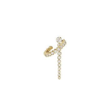 18k Yellow Gold Tennis Enlac�� Single Earring