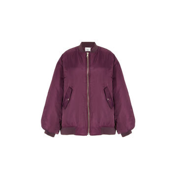 Astra Oversized Padded Satin Bomber Jacket