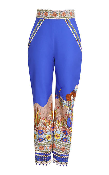 Cosmic Zodiac High-Rise Cotton-Silk Tapered Pants展示图