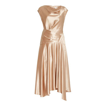 Hewitt Draped Satin Midi Dress