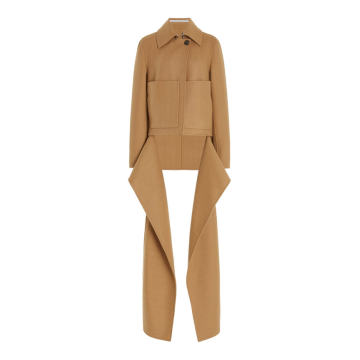 Scarf-Detailed Wool-Cashmere Cropped Jacket