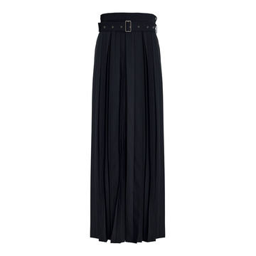 Pleated Wool-Blend Maxi Skirt