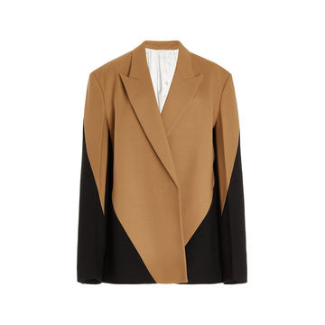 Combo Twisted Oversized Wool-Blend Blazer