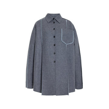 Combo Double-Face Wool-Cashmere Shirt