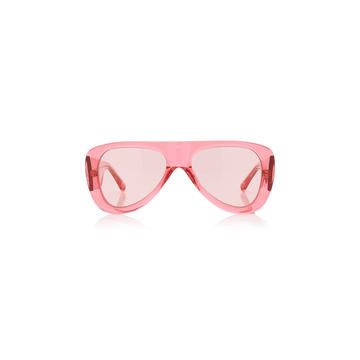 Edie Oversized Acetate Aviator-Frame Sunglasses