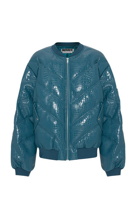 Croc-Embossed Bomber Jacket展示图