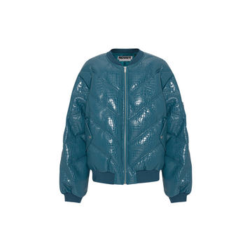 Croc-Embossed Bomber Jacket