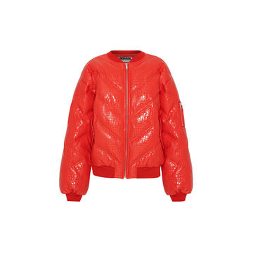 Croc-Embossed Bomber Jacket