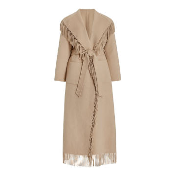 Carrie Fringe Wool-Blend Robe Coat
