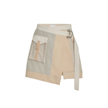 Carmen Patchwork Twill Mini Wrap Skirt