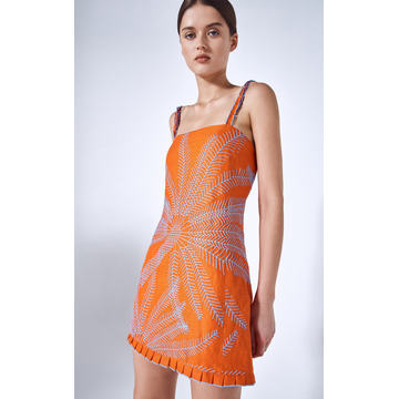 Rosen Embroidered Mini Dress