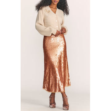 Cadena Sequined Midi Skirt