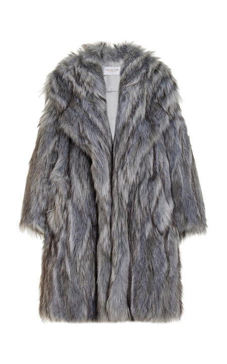 Faux-Fur Shawl Coat展示图