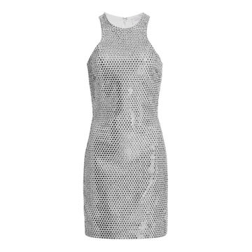Crystal-Embroidered Mini Dress
