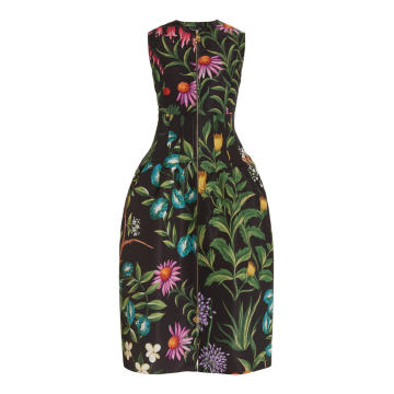 Floral Tapestry Faille Midi Dress