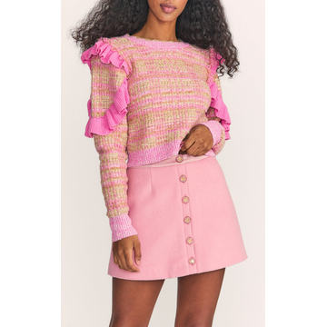 Valenta Buttoned Wool-Blend Mini Skirt