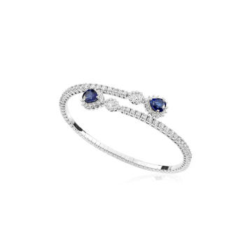 18K White Gold Reign Supreme Diamond and Sapphire Bracelet