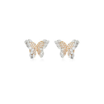 18K White and Rose Gold Pink Strada Diamond Earrings