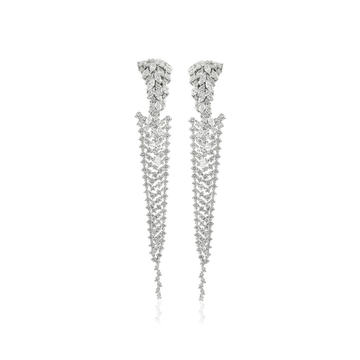 18K White Gold Chevalier Diamond Earrings