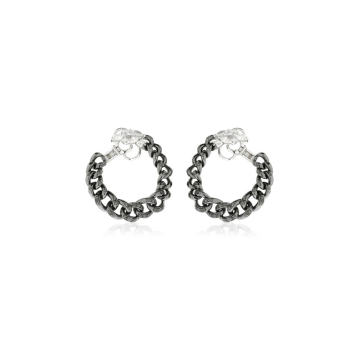 18K White Gold Black Strada Diamond Earrings