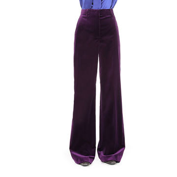 Velvet Straight-Leg Pants