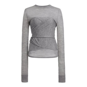 Stretch Merino Wool Wrap Top