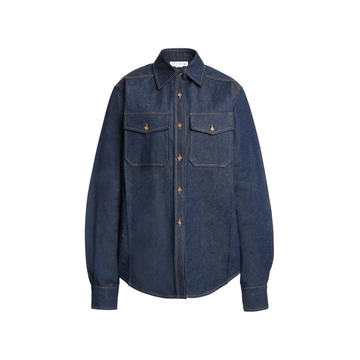 Cotton Denim Utility Shirt