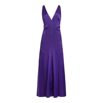 Panelled Satin And Crepe Midi Dress