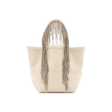 Crystal Fringe Cotton Canvas Mini Tote