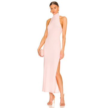 x REVOLVE Halter Turtle Side Slit Gown