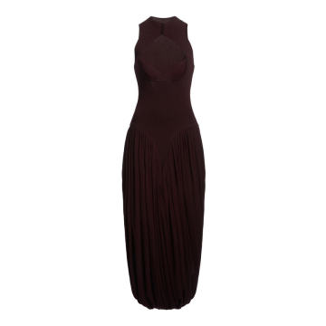 Bra-Detailed Silk-Blend Midi Dress